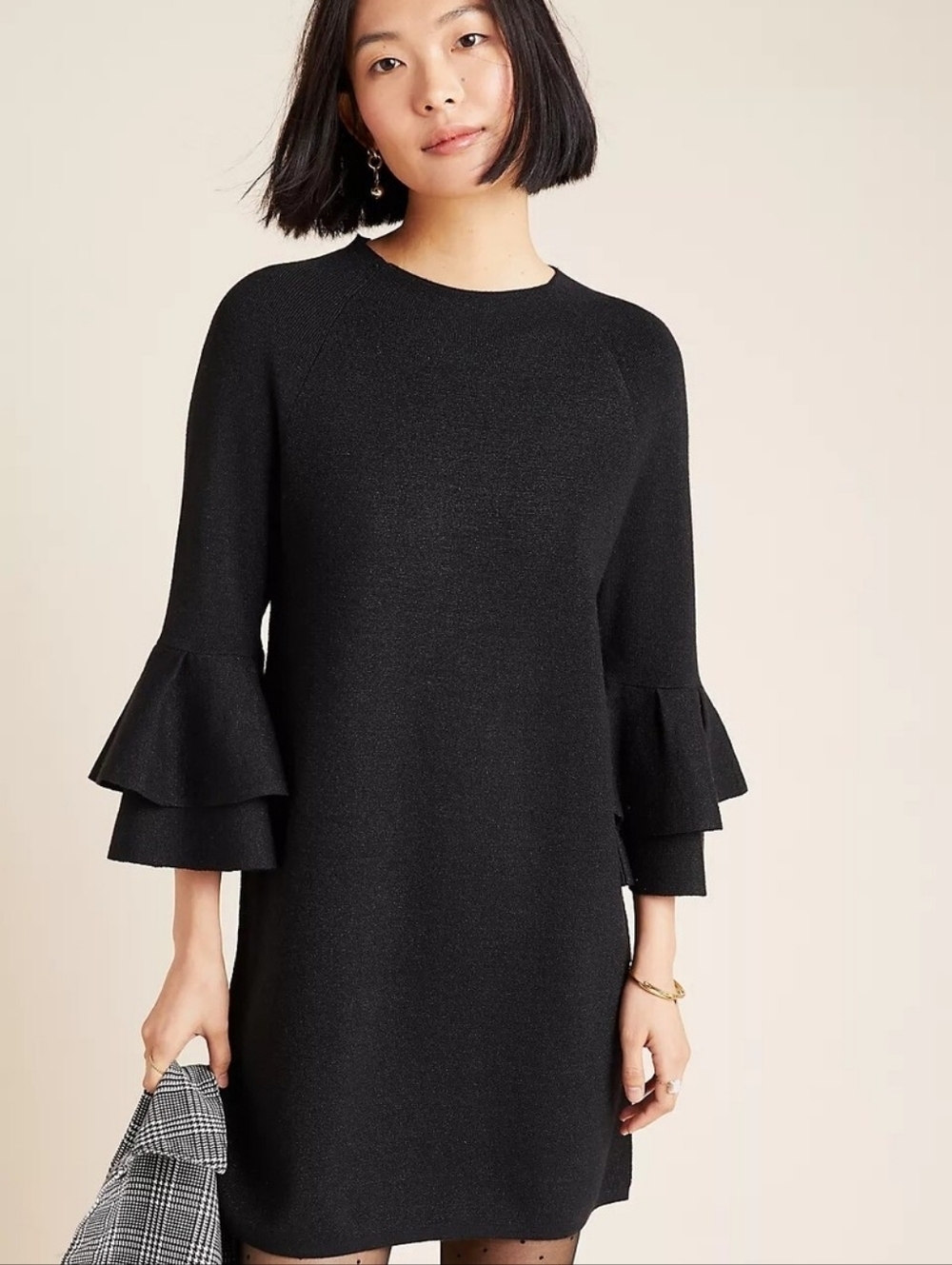 Anthropologie Claudette Ruffled Sweater Dress XS